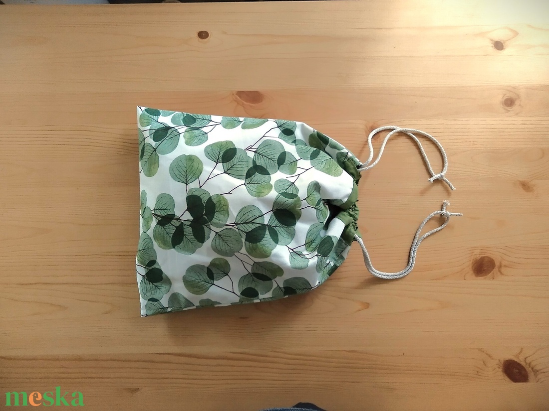 Kenyeres zsák - zöld levél mintás - táska & tok - bevásárlás & shopper táska - kenyeres zsák - Meska.hu