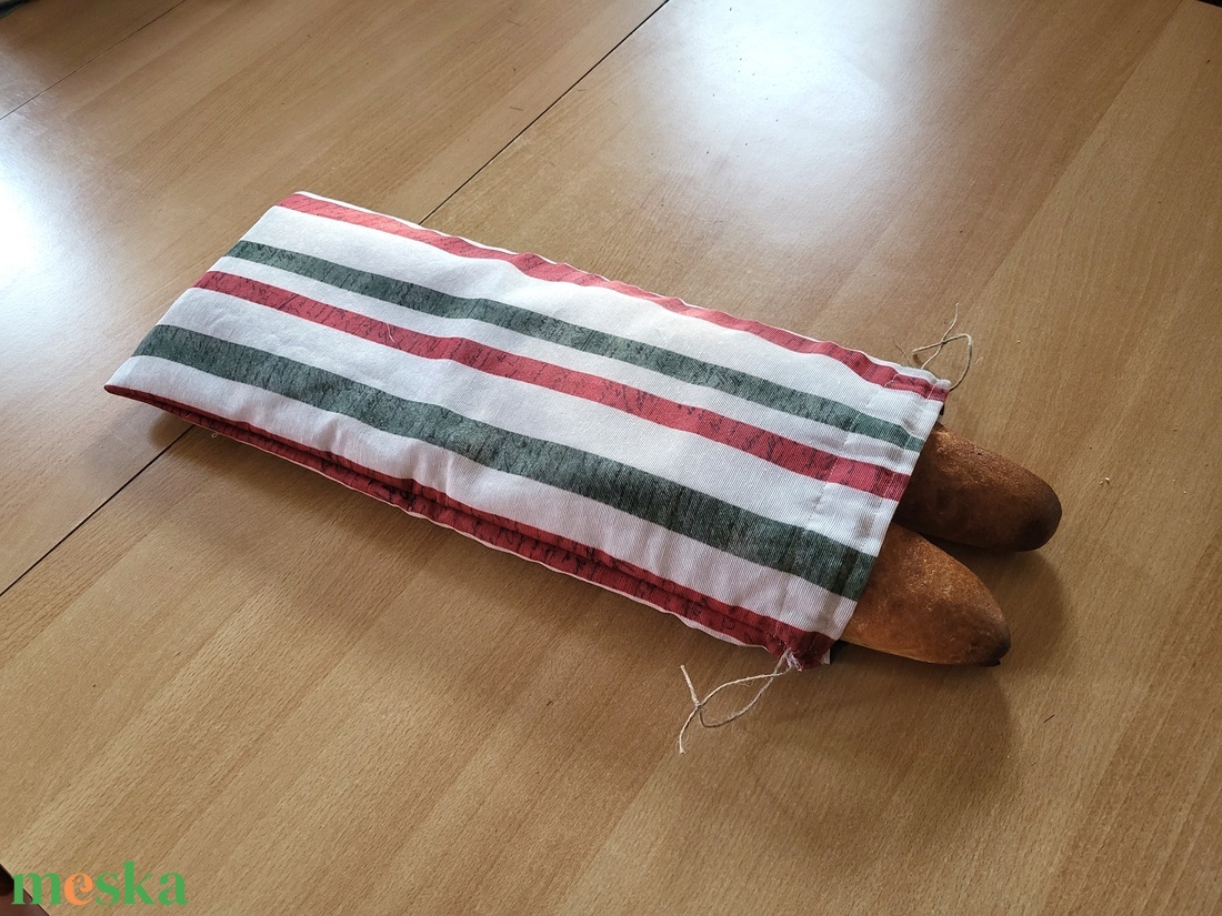 Frissentartó Bagett tasak - csíkos mintás - táska & tok - bevásárlás & shopper táska - kenyeres zsák - Meska.hu