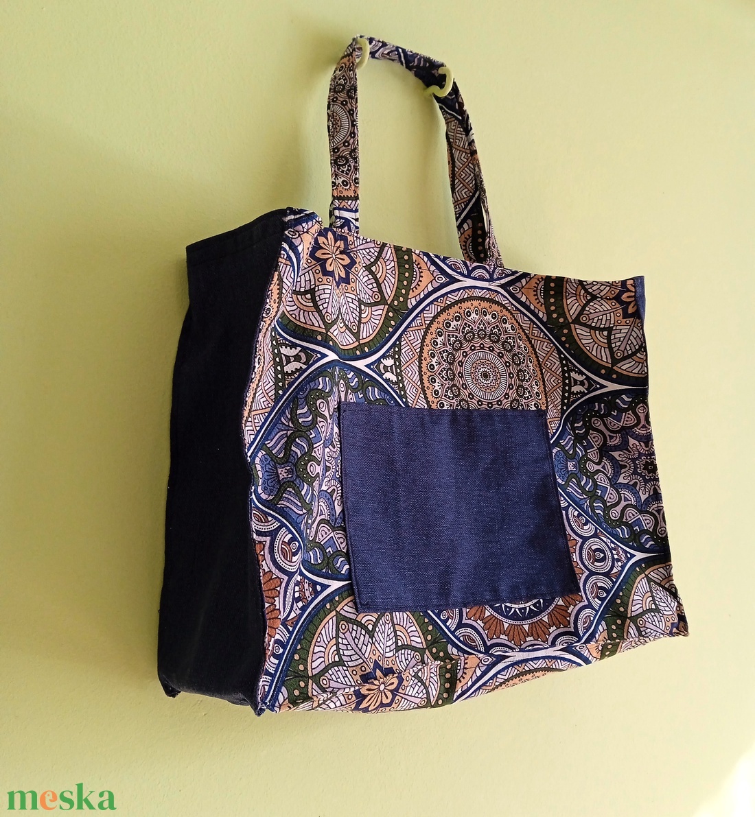 Bevásárló táska merevített talppal - kék, barna, arany színű mandala mintás - táska & tok - bevásárlás & shopper táska - shopper, textiltáska, szatyor - Meska.hu Bevásárló táska merevített talppal - kék, barna, arany színű mandala mintás - táska & tok - bevásárlás & shopper táska - shopper, textiltáska, szatyor - Meska.hu