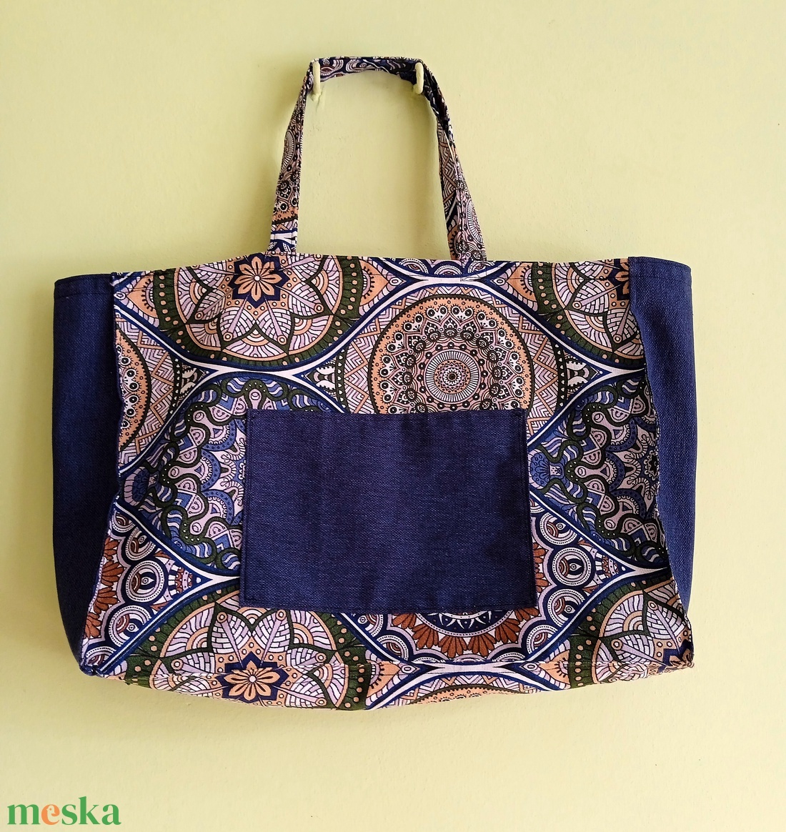 Bevásárló táska merevített talppal - kék, barna, arany színű mandala mintás - táska & tok - bevásárlás & shopper táska - shopper, textiltáska, szatyor - Meska.hu Bevásárló táska merevített talppal - kék, barna, arany színű mandala mintás - táska & tok - bevásárlás & shopper táska - shopper, textiltáska, szatyor - Meska.hu