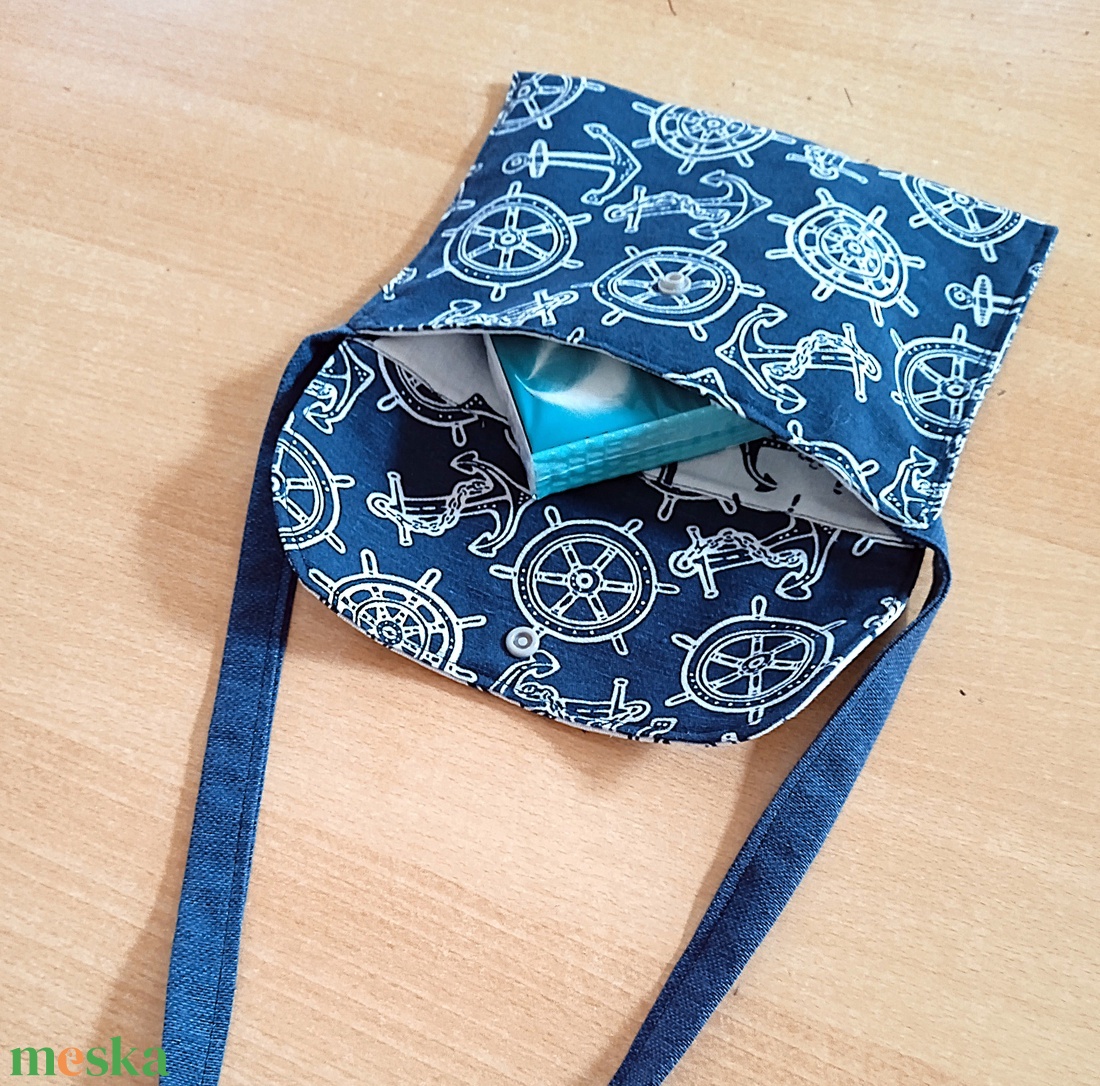 Gyerek tarisznya tengerész mintás - táska & tok - kézitáska & válltáska - tarisznya - Meska.hu