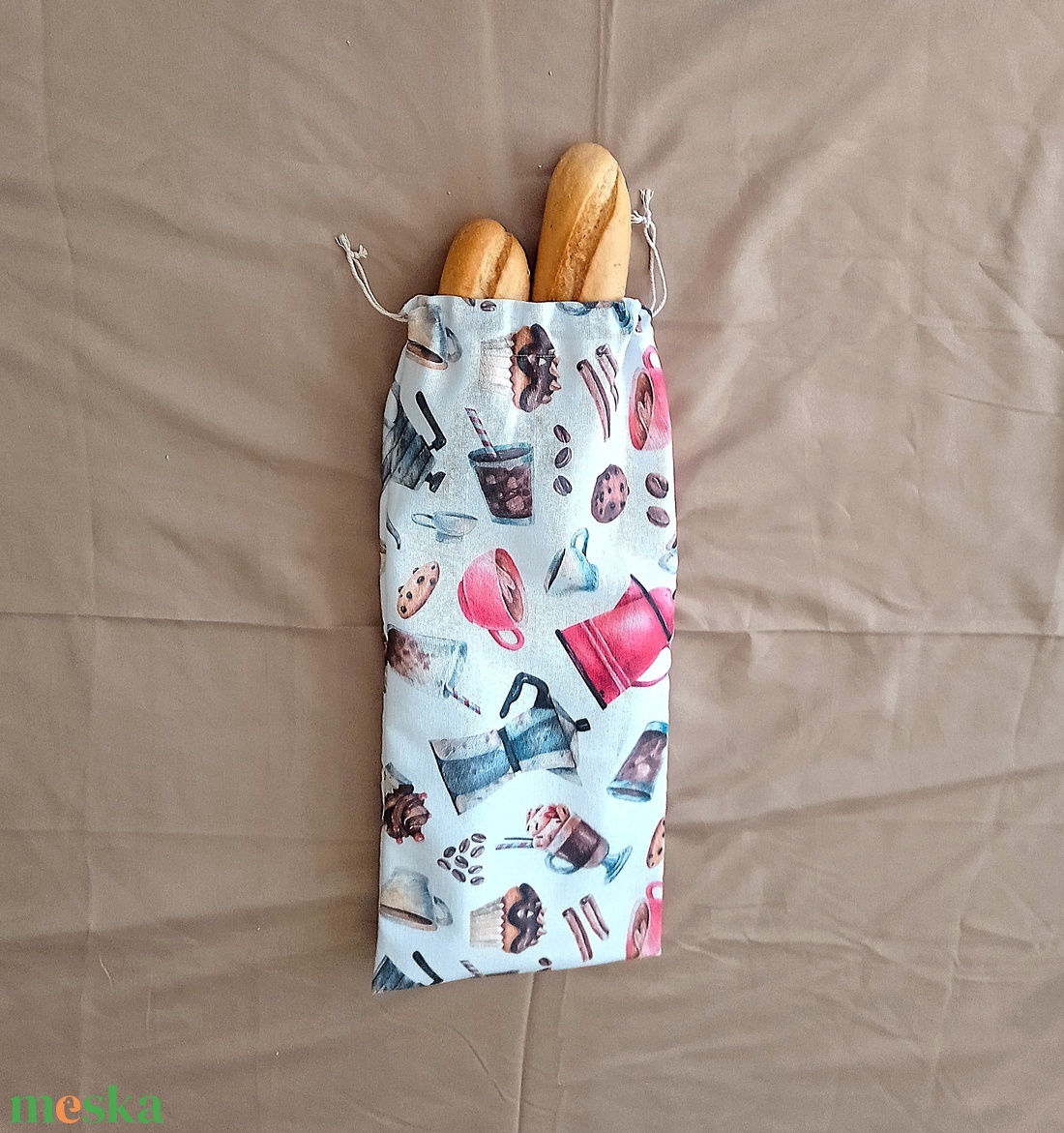Frissentartó Bagett tasak -kévé és muffin mintás - táska & tok - bevásárlás & shopper táska - kenyeres zsák - Meska.hu Frissentartó Bagett tasak -kévé és muffin mintás - táska & tok - bevásárlás & shopper táska - kenyeres zsák - Meska.hu