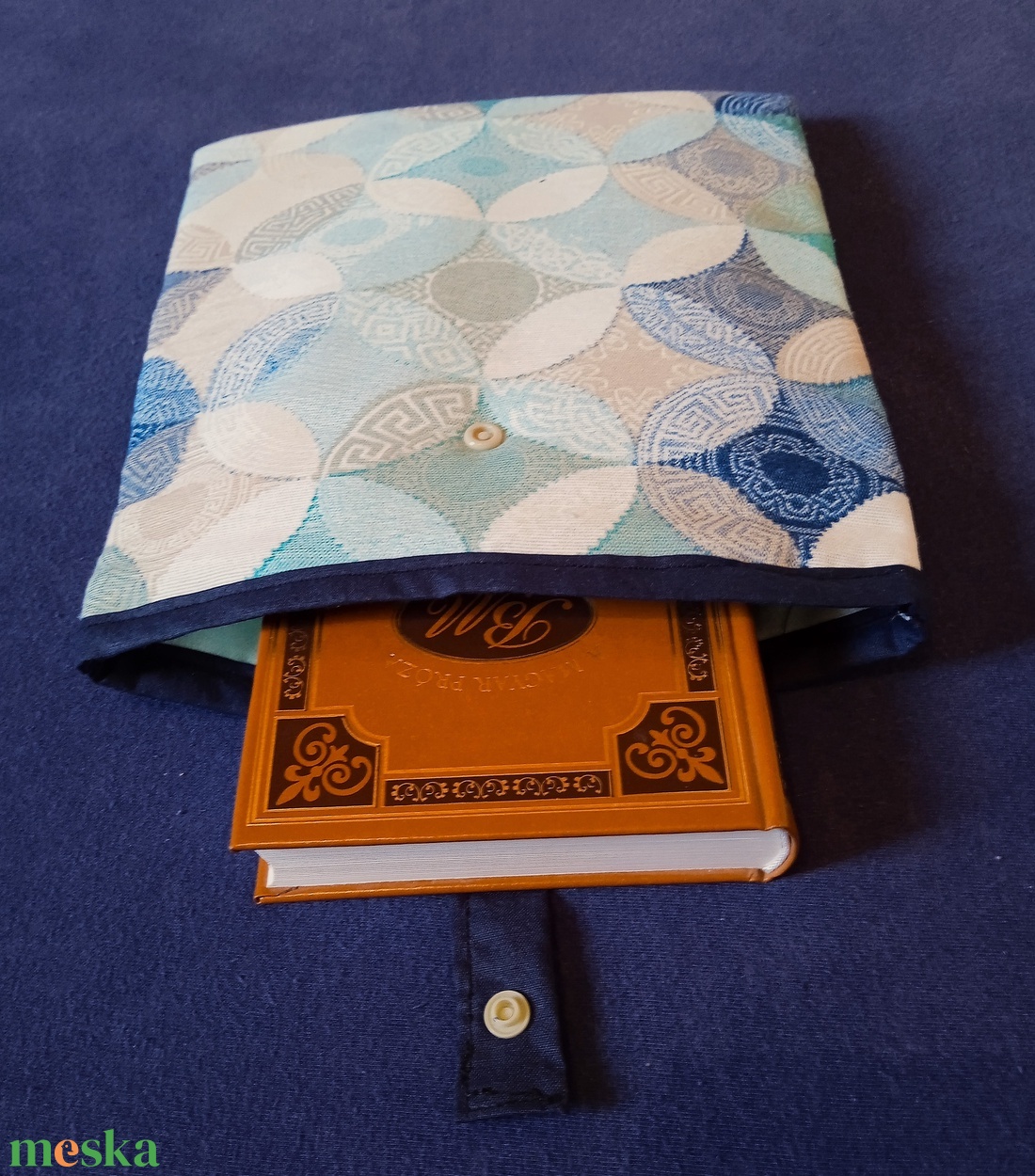 Könyvtok - kék rombusz mintás - könyv & zene - könyvtok - Meska.hu