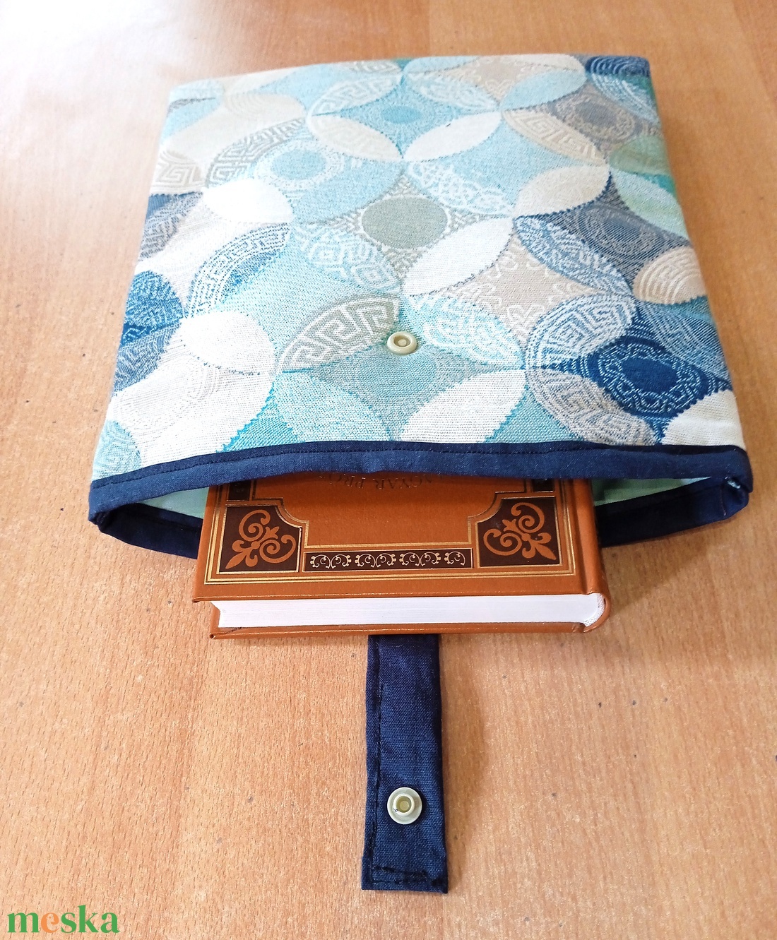 Könyvtok - kék rombusz mintás - könyv & zene - könyvtok - Meska.hu