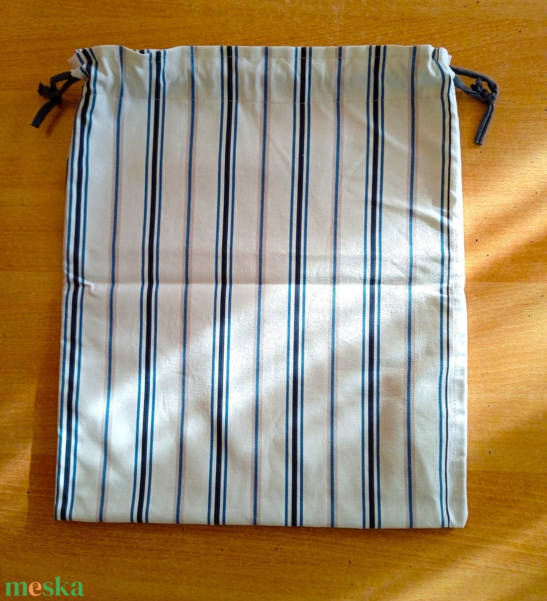 Kenyeres zsák - kék csíkos mintás - táska & tok - bevásárlás & shopper táska - kenyeres zsák - Meska.hu