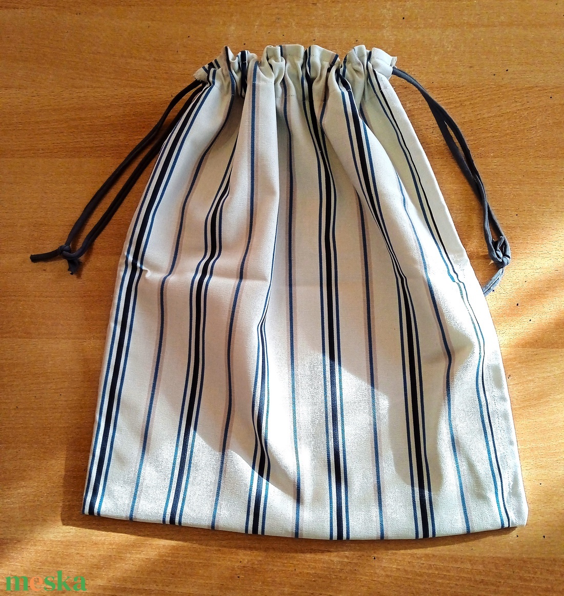 Kenyeres zsák - kék csíkos mintás - táska & tok - bevásárlás & shopper táska - kenyeres zsák - Meska.hu