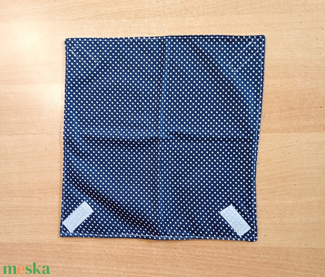 Öko szendvicscsomagoló,  újra szalvéta  - kék pöttyös  - táska & tok - uzsonna- & ebéd tartó - szendvics csomagoló - Meska.hu