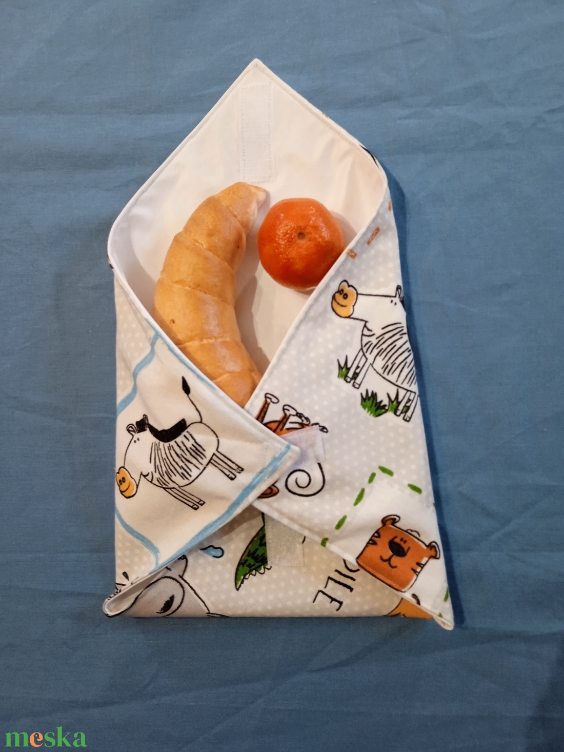 Öko szendvicscsomagoló, újra szalvéta - rajzos állatfigurák - táska & tok - uzsonna- & ebéd tartó - szendvics csomagoló - Meska.hu