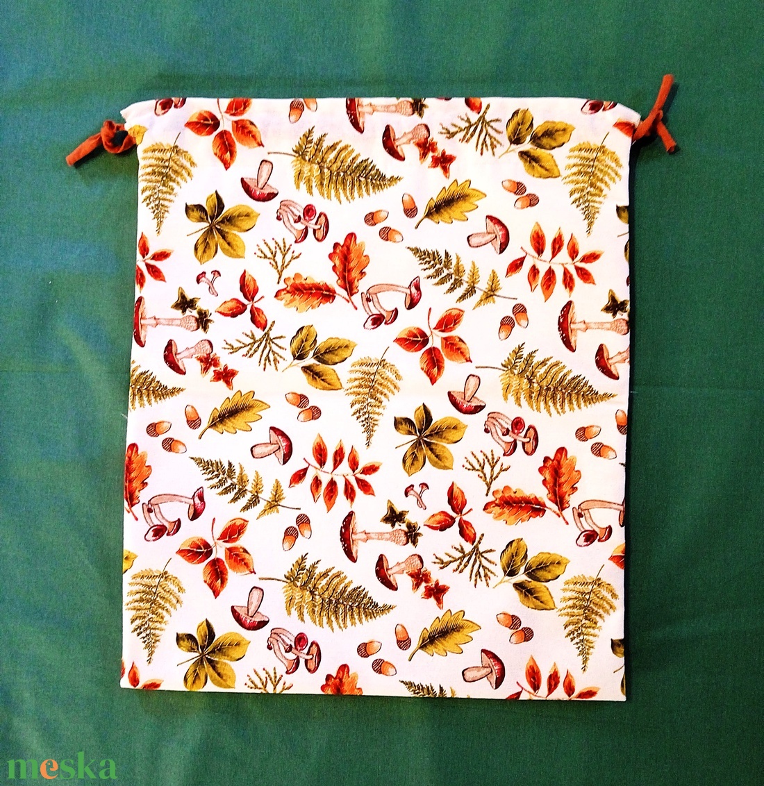 Kenyeres zsák - erdei gomba, makk mintás - táska & tok - bevásárlás & shopper táska - kenyeres zsák - Meska.hu