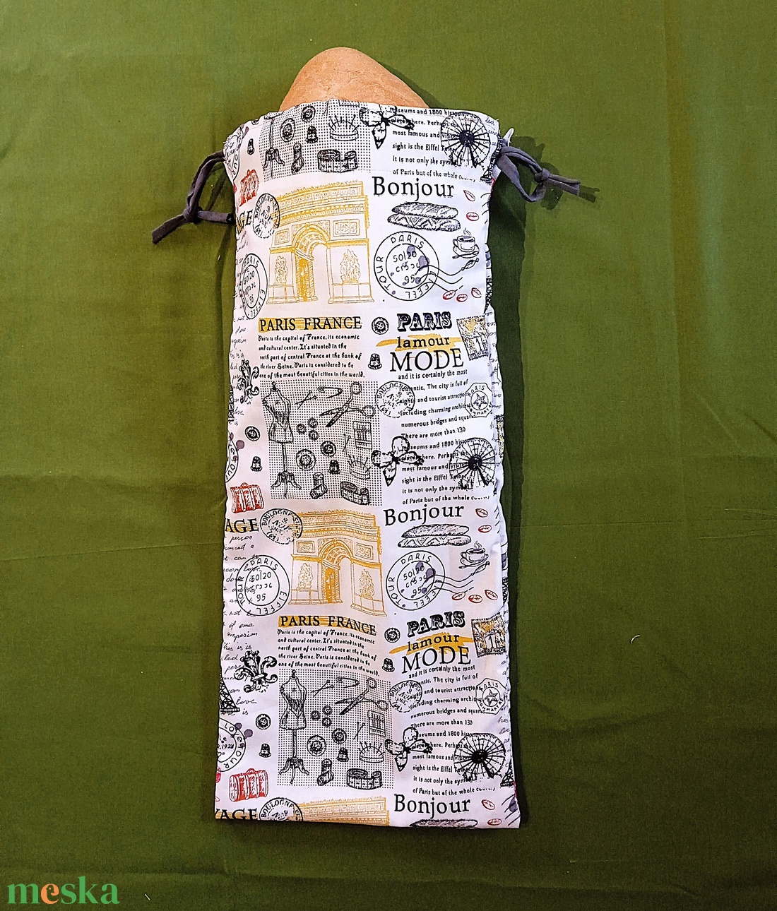 Frissentartó bagett tasak - francia hangulatú  - táska & tok - bevásárlás & shopper táska - kenyeres zsák - Meska.hu