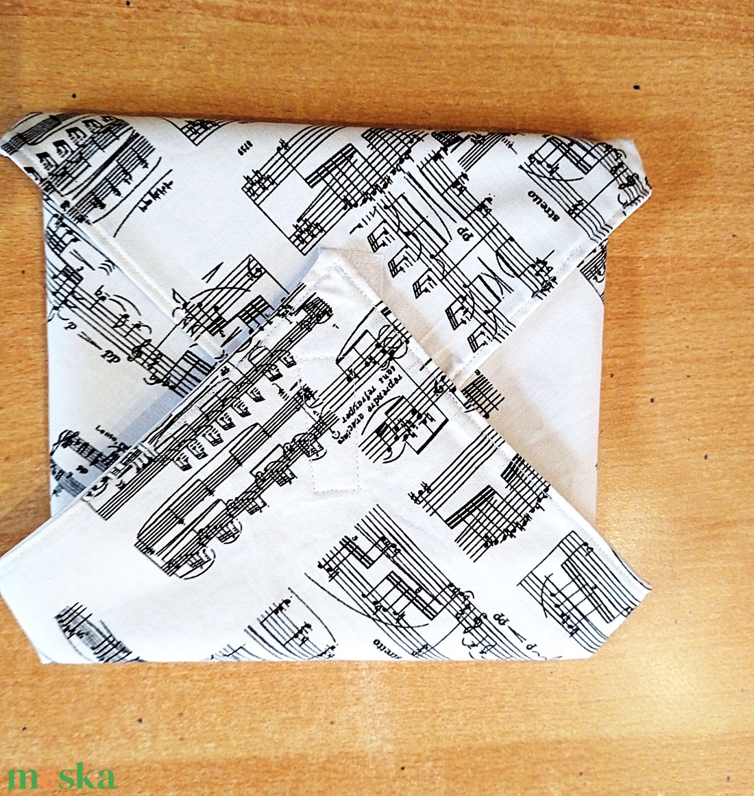 Öko szendvicscsomagoló - újra szalvéta - kottás  - táska & tok - uzsonna- & ebéd tartó - szendvics csomagoló - Meska.hu