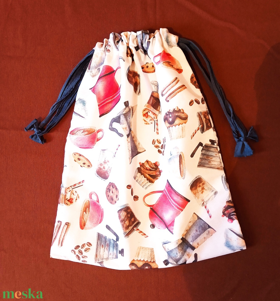 Kenyeres zsák - retro kávé mintás - táska & tok - bevásárlás & shopper táska - kenyeres zsák - Meska.hu