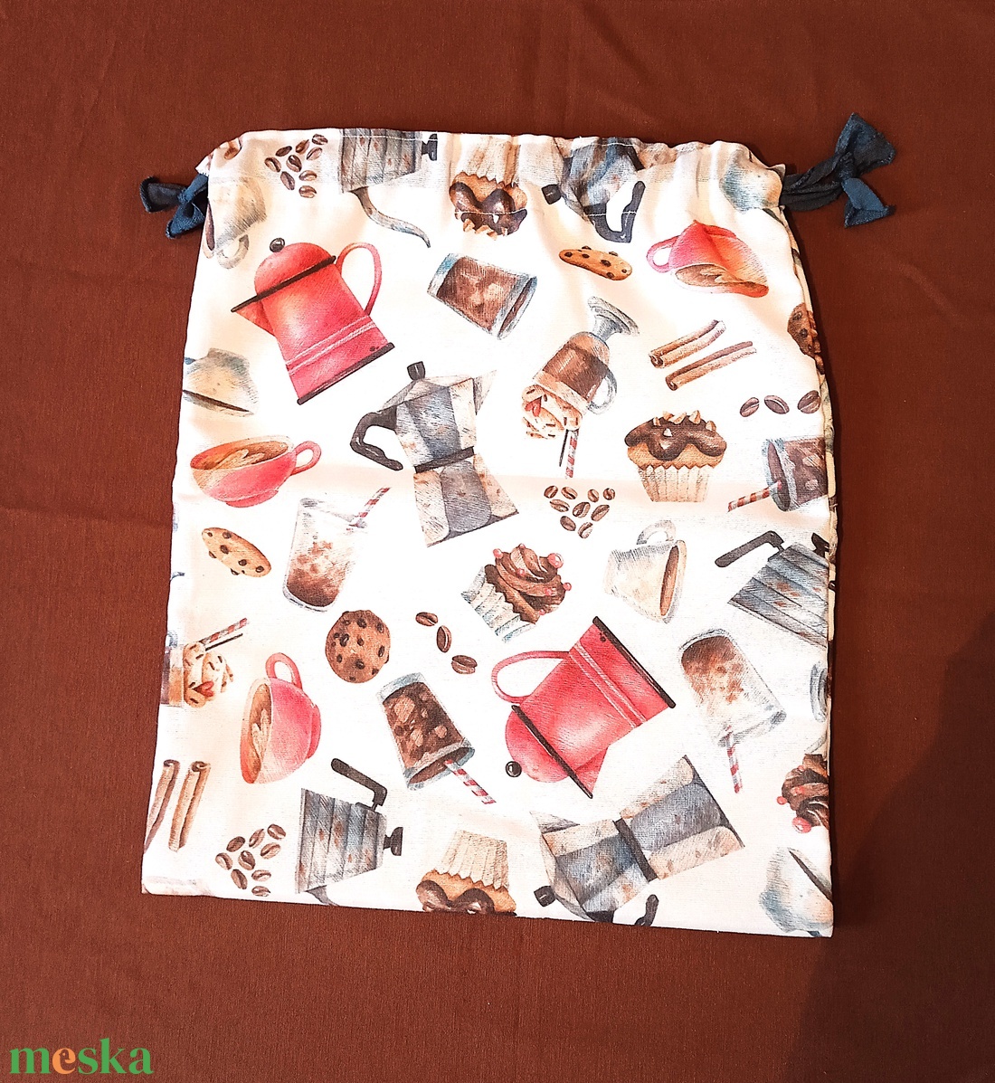 Kenyeres zsák - retro kávé mintás - táska & tok - bevásárlás & shopper táska - kenyeres zsák - Meska.hu
