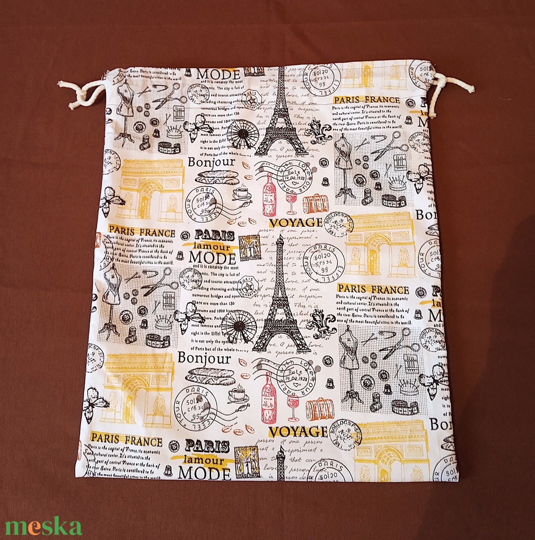 Kenyeres zsák - Párizs mintás - táska & tok - bevásárlás & shopper táska - kenyeres zsák - Meska.hu