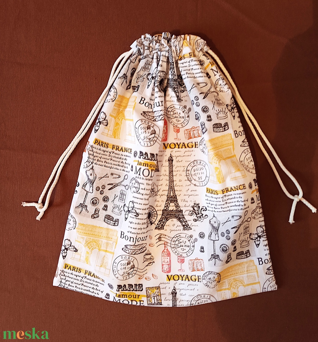 Kenyeres zsák - Párizs mintás - táska & tok - bevásárlás & shopper táska - kenyeres zsák - Meska.hu