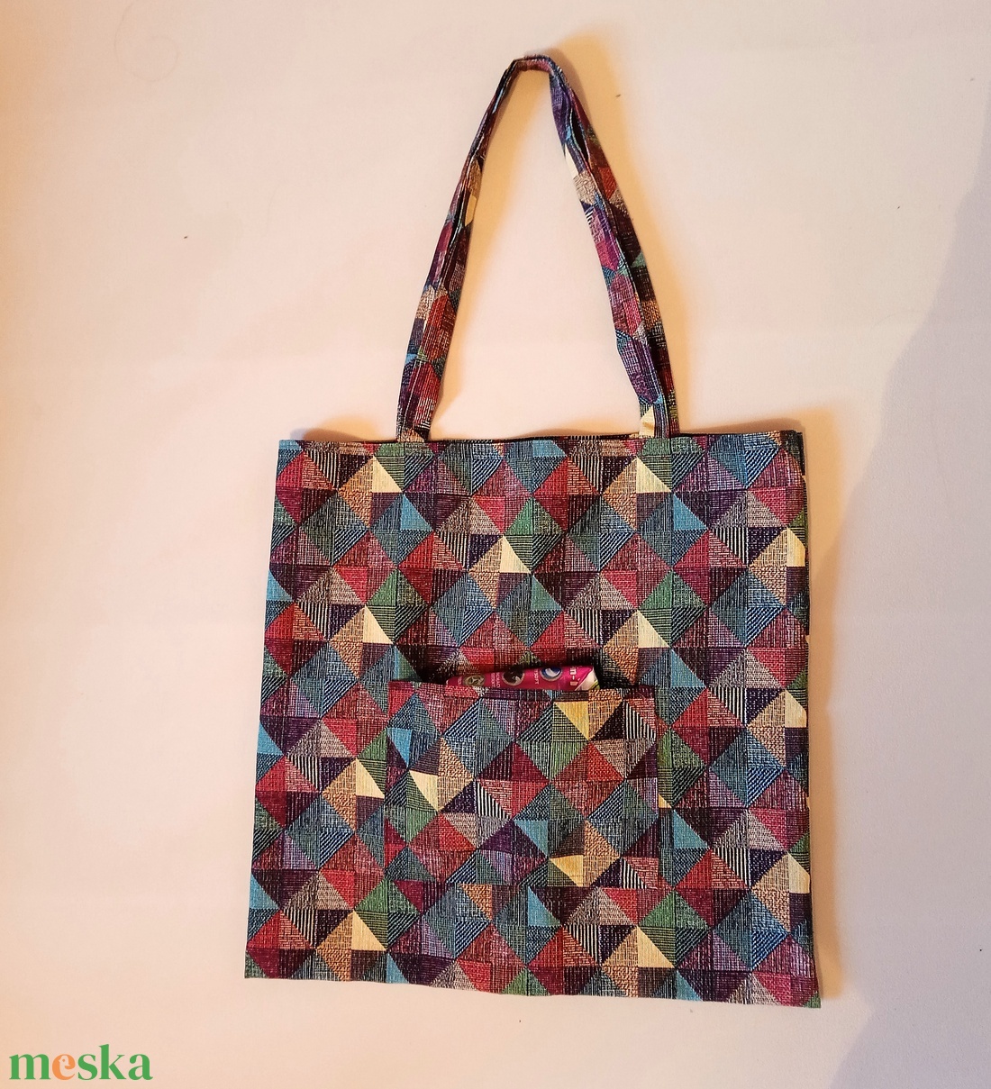 Válltáska / bevásárló táska/szatyor , rombusz mintás - táska & tok - bevásárlás & shopper táska - shopper, textiltáska, szatyor - Meska.hu