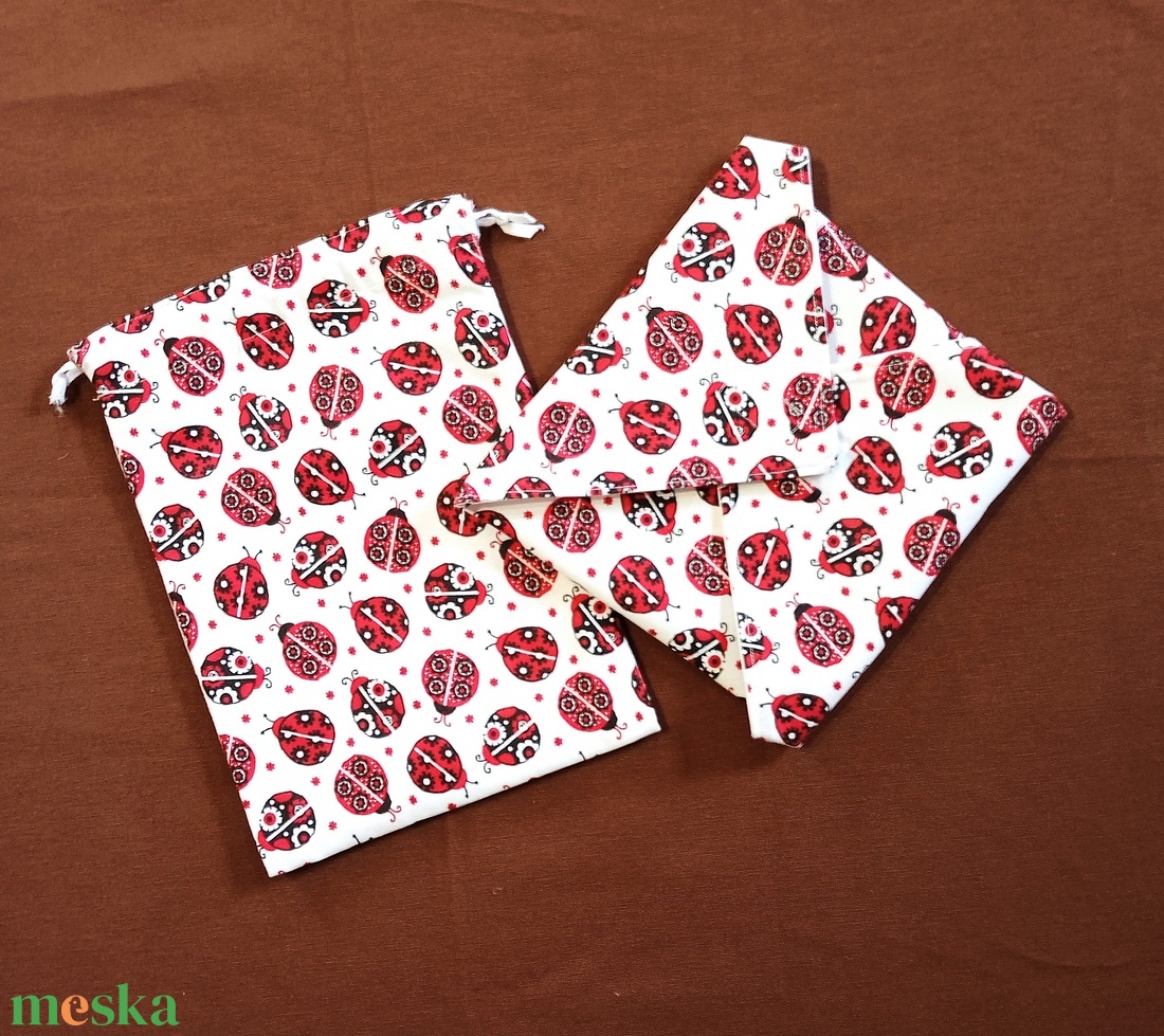 Katica mintás, mosható uzsonnacsomagoló szett - ékszer - karóra és ékszeróra - zsebóra - Meska.hu