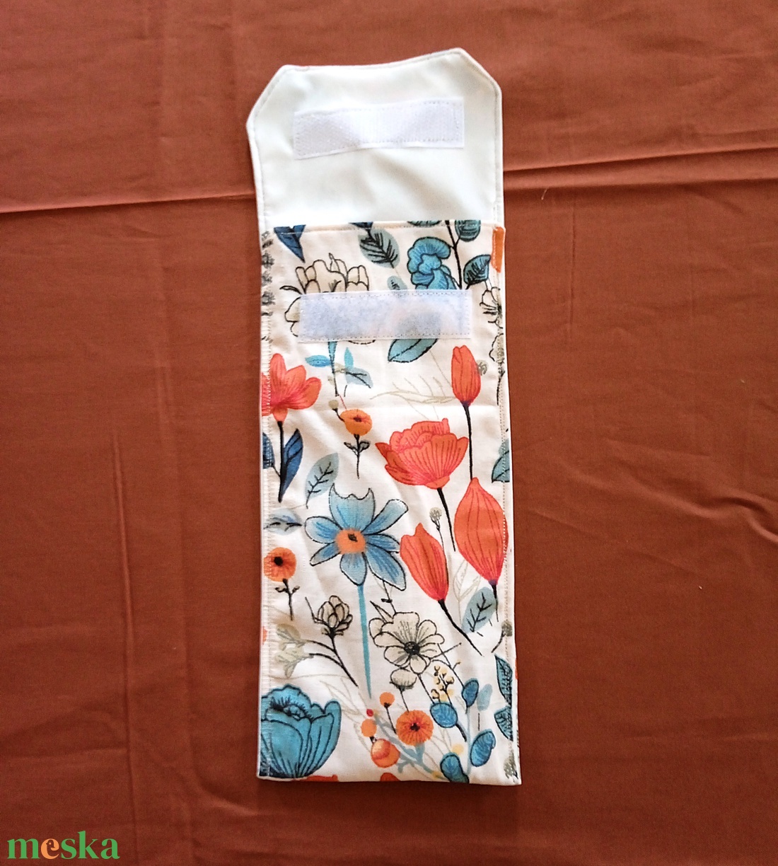 Evőeszköz tartó tok - vadvirág mintás - táska & tok - uzsonna- & ebéd tartó - evőeszköz tartó - Meska.hu
