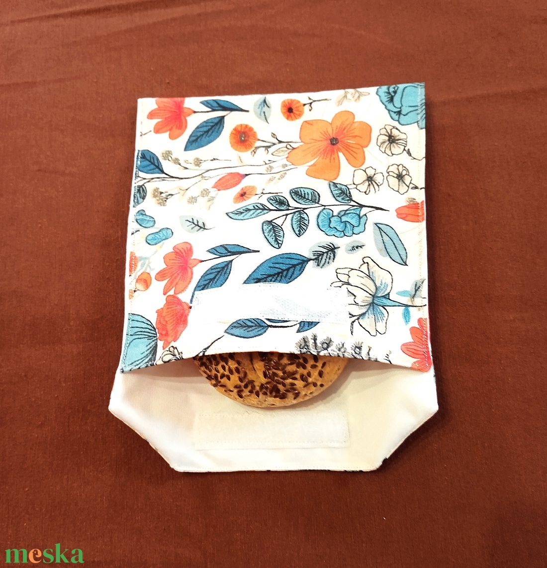 Tépőzáras snackbag,  uzsonnatasak, szendvics tartó - vadvirágok - táska & tok - bevásárlás & shopper táska - kenyeres zsák - Meska.hu