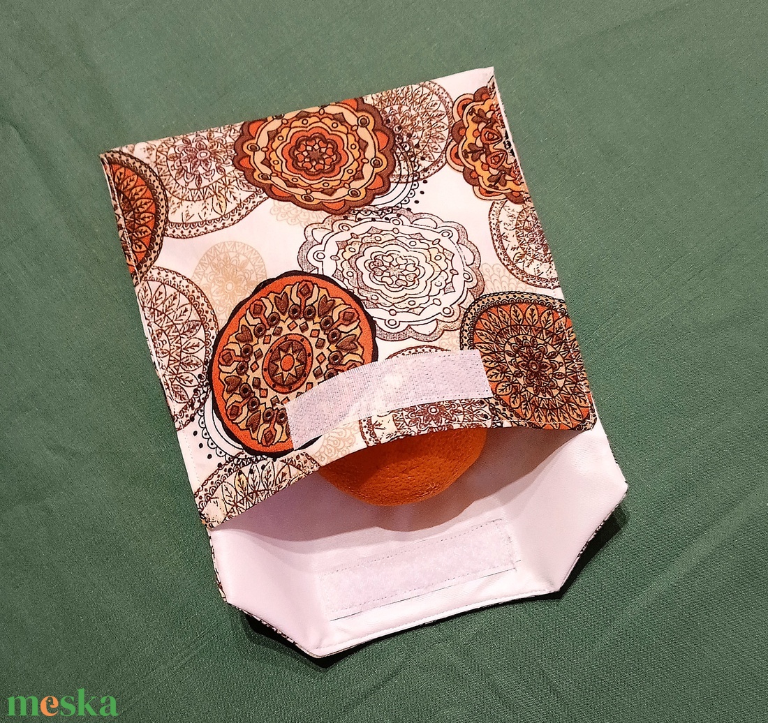 Tépőzáras snackbag,  uzsonnatasak, szendvics tartó - mandala mintás - táska & tok - bevásárlás & shopper táska - kenyeres zsák - Meska.hu