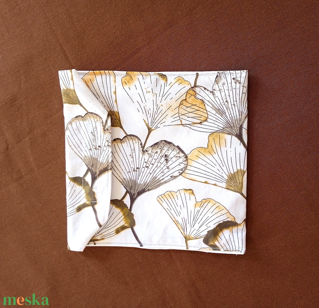 Tépőzáras snackbag,  uzsonnatasak, szendvics tartó -ginko biloba - táska & tok - bevásárlás & shopper táska - kenyeres zsák - Meska.hu