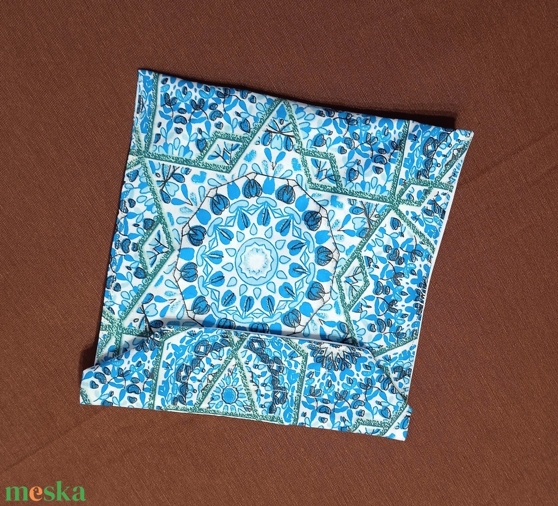 Tépőzáras snackbag,  uzsonnatasak, szendvics tartó - kékes türkiz mandala mintás - táska & tok - bevásárlás & shopper táska - kenyeres zsák - Meska.hu