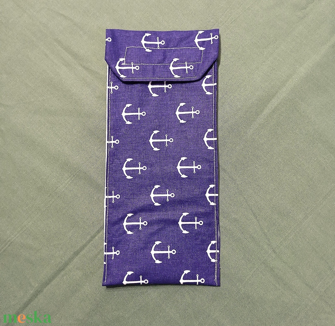 Evőeszköz tartó tok - tengerész mintás - táska & tok - uzsonna- & ebéd tartó - evőeszköz tartó - Meska.hu