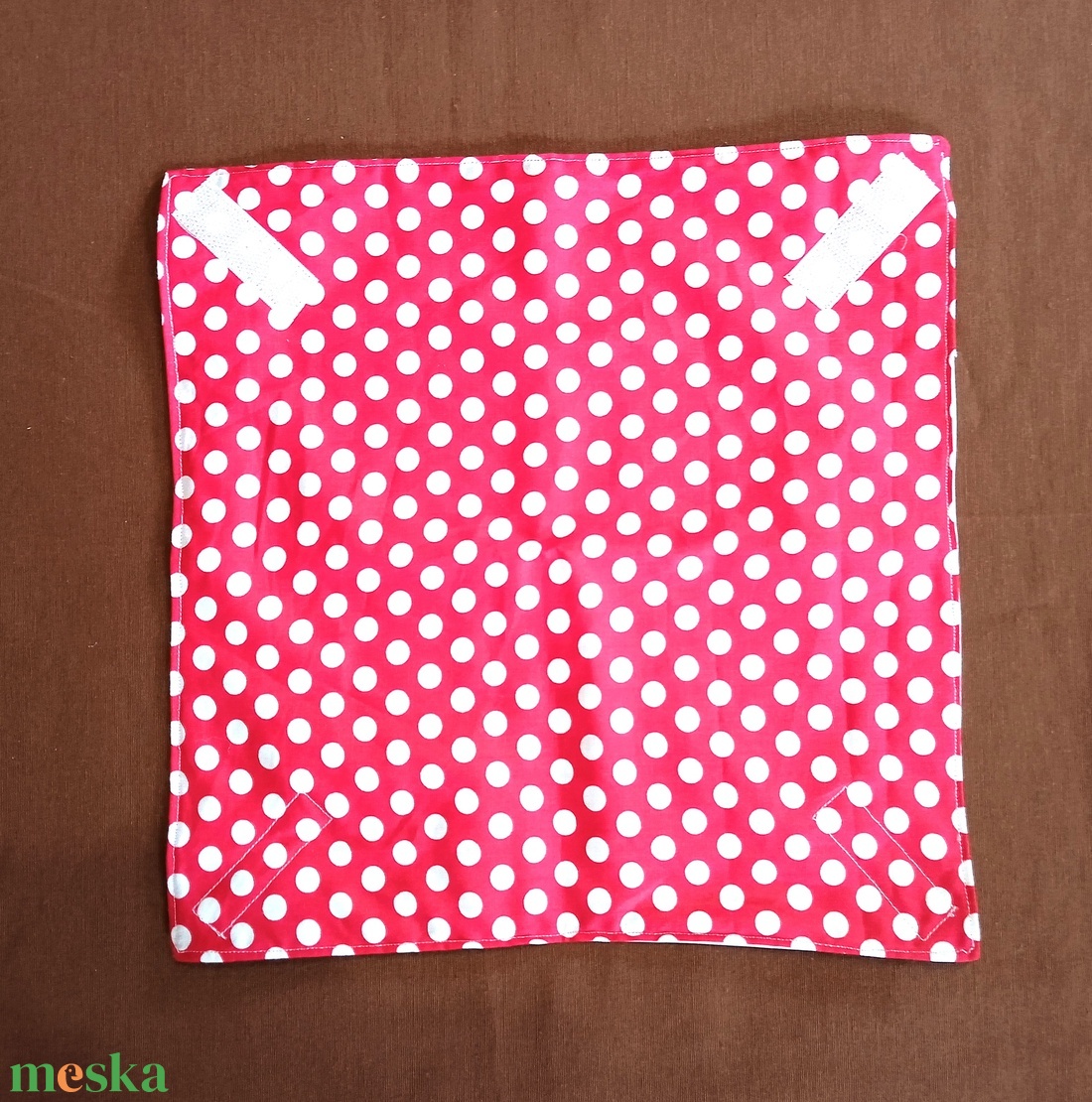 Öko szendvicscsomagoló, újraszalvéta - piros fehér nagy pöttyös - táska & tok - uzsonna- & ebéd tartó - szendvics csomagoló - Meska.hu