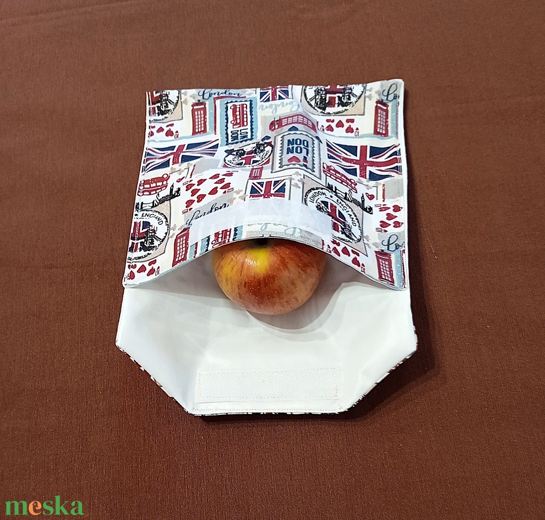 Tépőzáras snackbag,  uzsonnatasak, szendvics tartó - London - táska & tok - bevásárlás & shopper táska - kenyeres zsák - Meska.hu