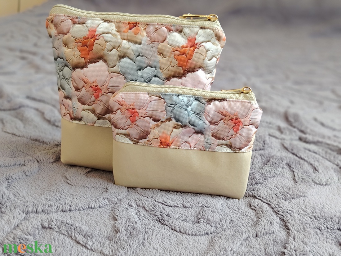 Neszeszer szett virágmintával - táska & tok - neszesszer - Meska.hu