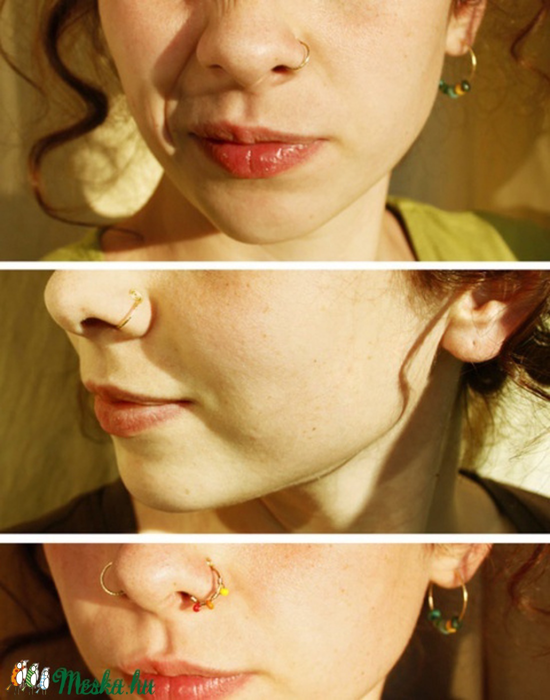 Orrkarika szúrás nélküli - ál orrpiercing -  - Meska.hu