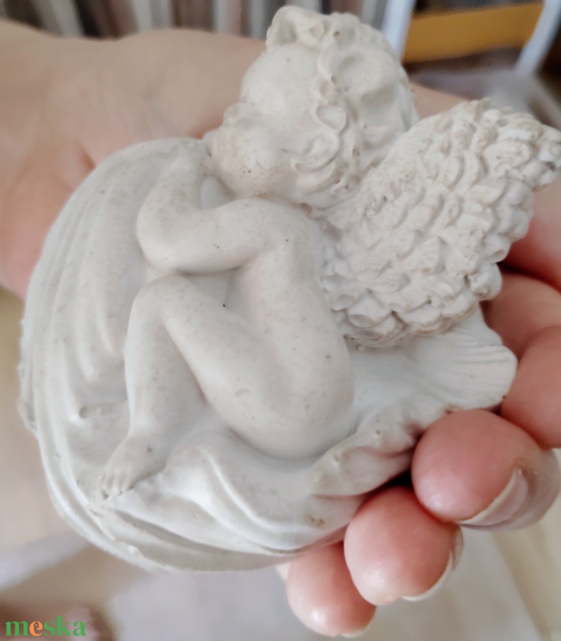 Alvó angyalka figura - bronz antikolt kis angyal - őszi / karácsonyi dekor - otthon & életmód - dekoráció - asztal és polc dekoráció - asztaldísz - Meska.hu