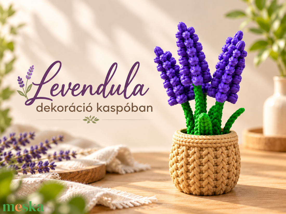 Levendula dekoráció kaspóban - otthon & életmód - virágdekoráció - virágdíszek - fali virágdekoráció - Meska.hu