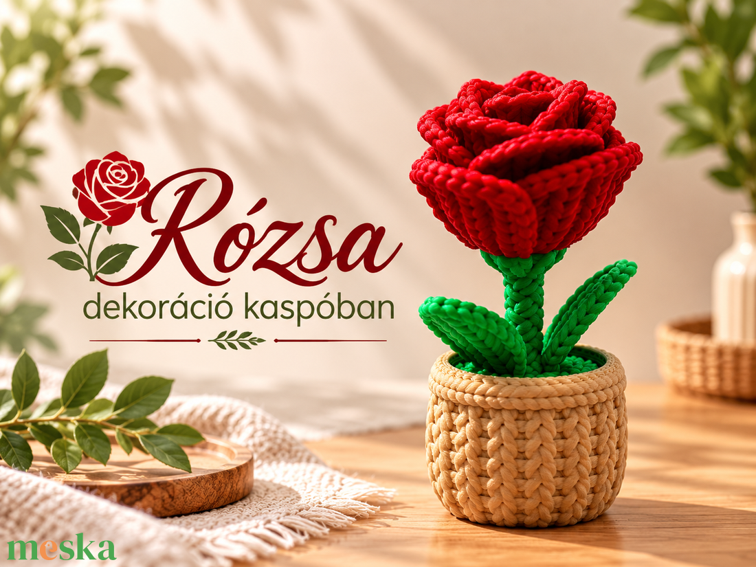 Rózsa dekoráció kaspóban - otthon & életmód - virágdekoráció - virágdíszek - asztali virágdísz - Meska.hu