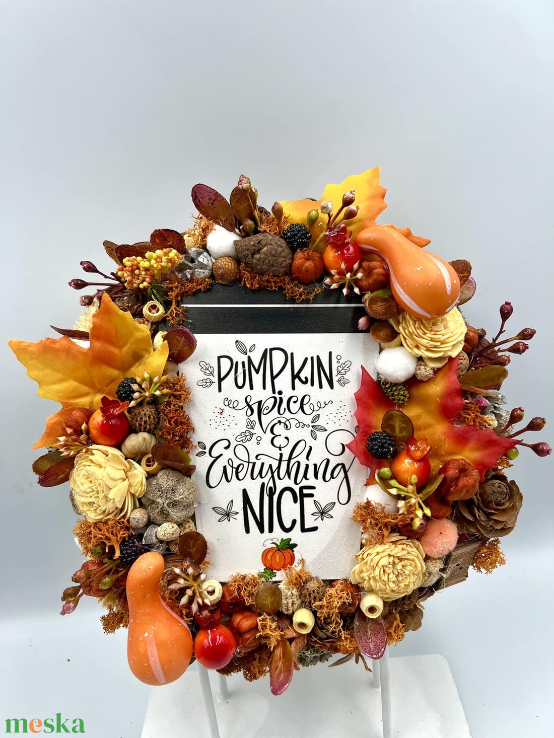 Pumpkin spice őszi ajtódísz - esküvő - dekoráció - asztaldísz - Meska.hu Pumpkin spice őszi ajtódísz - esküvő - dekoráció - asztaldísz - Meska.hu