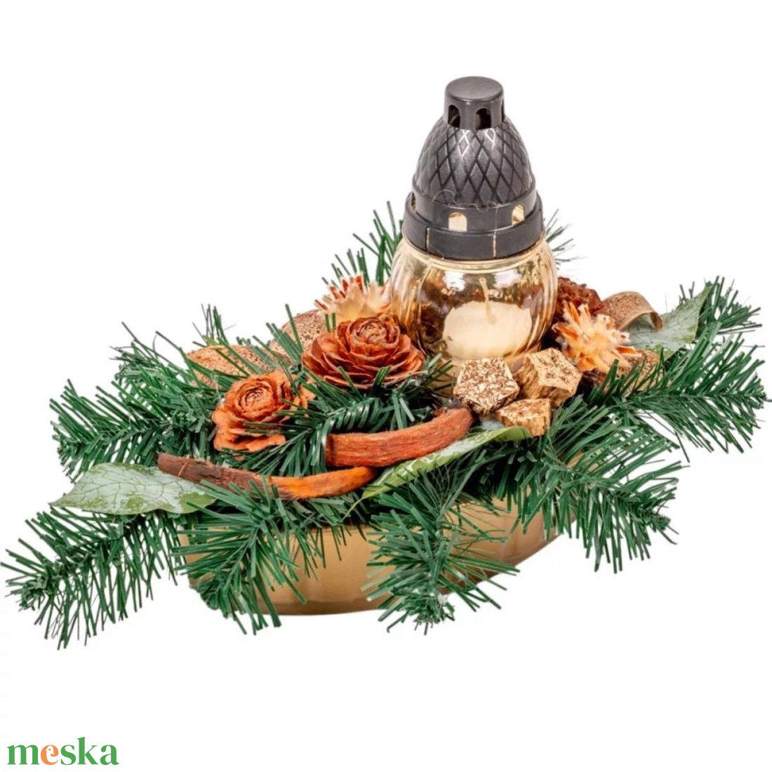 Sírdísz közepes hajóban üvegmécsessel, szárazvirággal M22x40cm - otthon & életmód - vallás - temetkezési tárgy - temetői gyertyák, mécsesek - Meska.hu Sírdísz közepes hajóban üvegmécsessel, szárazvirággal M22x40cm - otthon & életmód - vallás - temetkezési tárgy - temetői gyertyák, mécsesek - Meska.hu