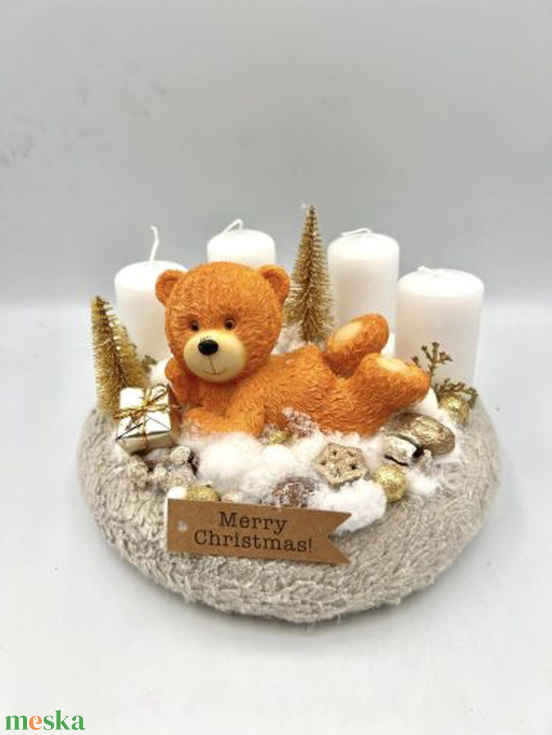 Macis adventi 4 gyertyás asztaldísz - karácsony - adventi díszek - adventi gyertyadíszek és koszorúdíszek - Meska.hu Macis adventi 4 gyertyás asztaldísz - karácsony - adventi díszek - adventi gyertyadíszek és koszorúdíszek - Meska.hu