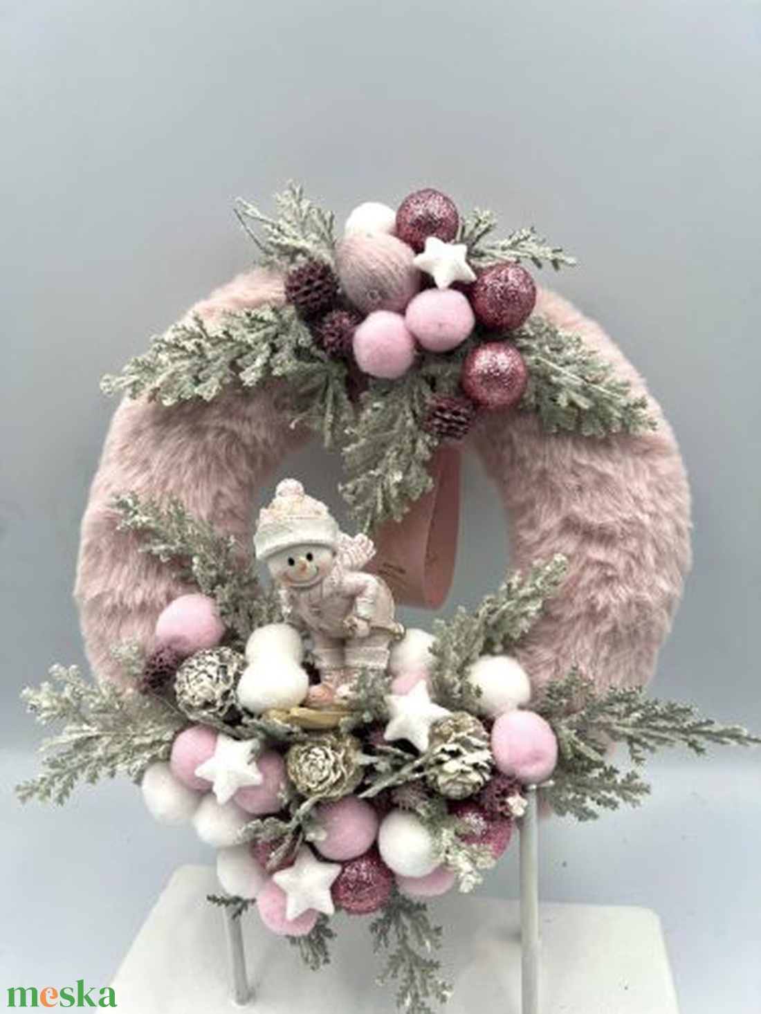 Hóemberes ajtódísz kopogtató - karácsony - adventi díszek - adventi ajtódísz - Meska.hu