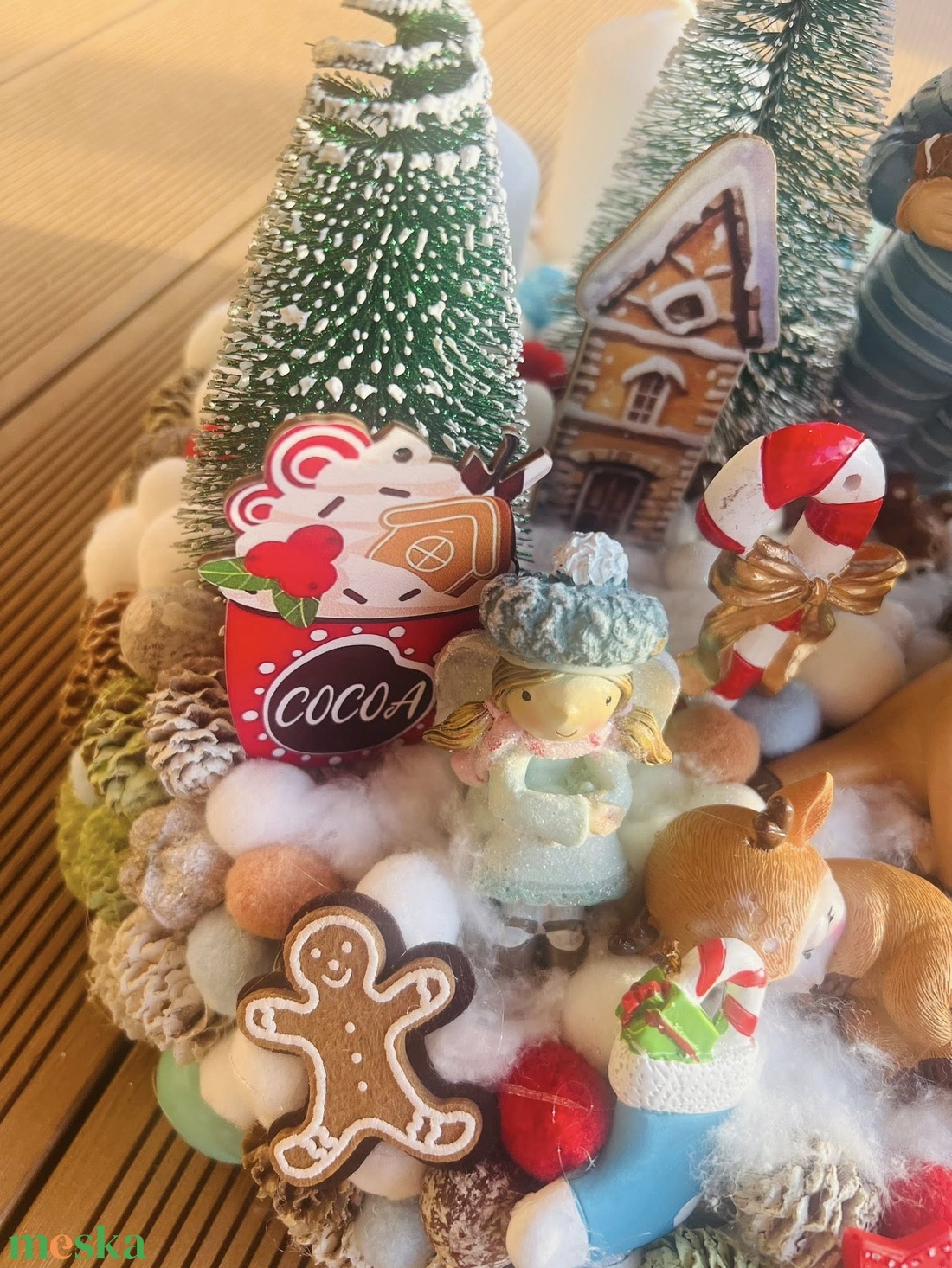 Extra Adventi Asztaldísz  Mikulás, Szarvas és Mézeskalács Dekorral - karácsony - adventi díszek - adventi gyertyadíszek és koszorúdíszek - Meska.hu