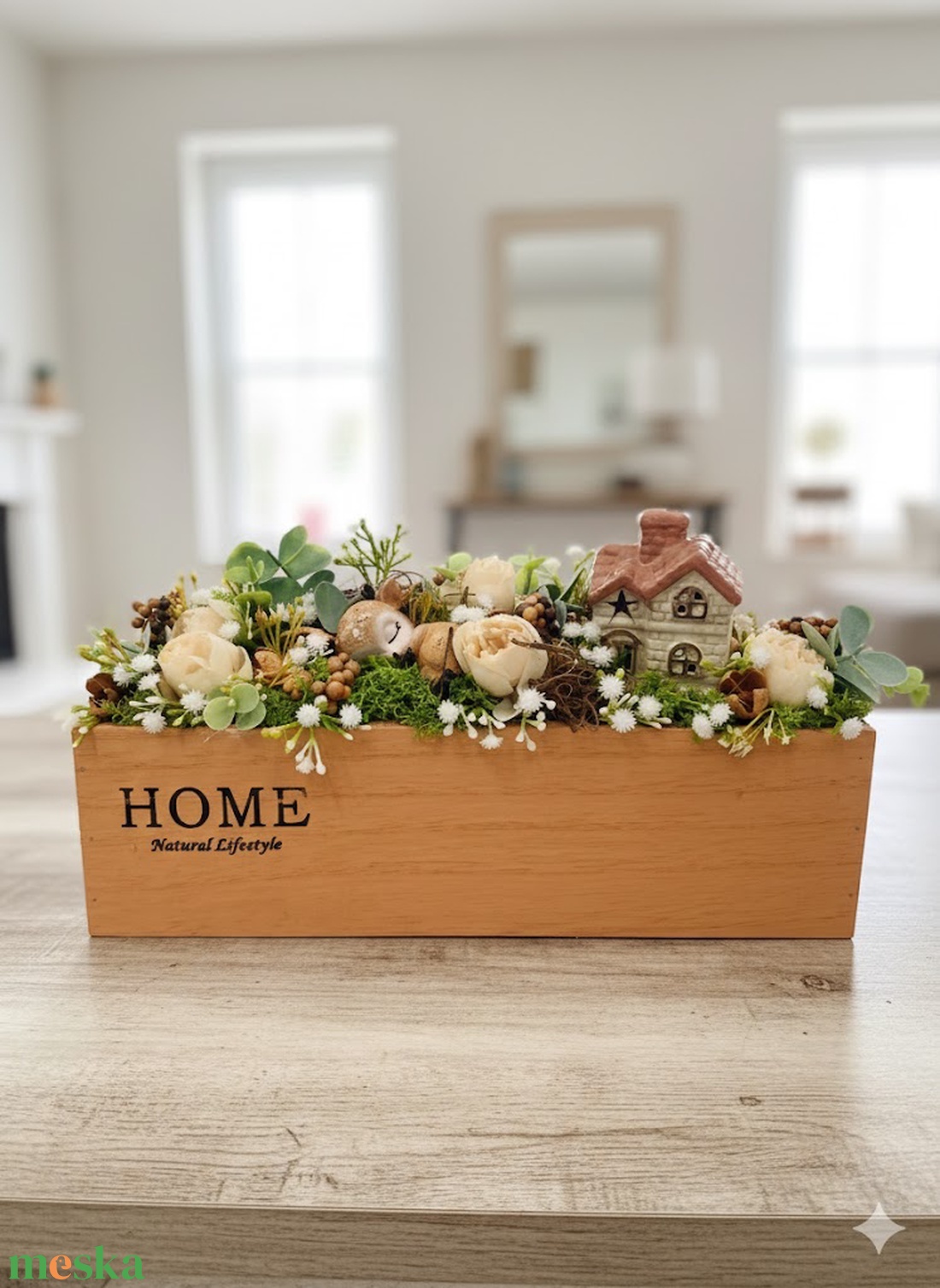 barack színű fa ládás asztaldísz � Bambi és házikó - otthon & életmód - dekoráció - asztal és polc dekoráció - asztaldísz - Meska.hu