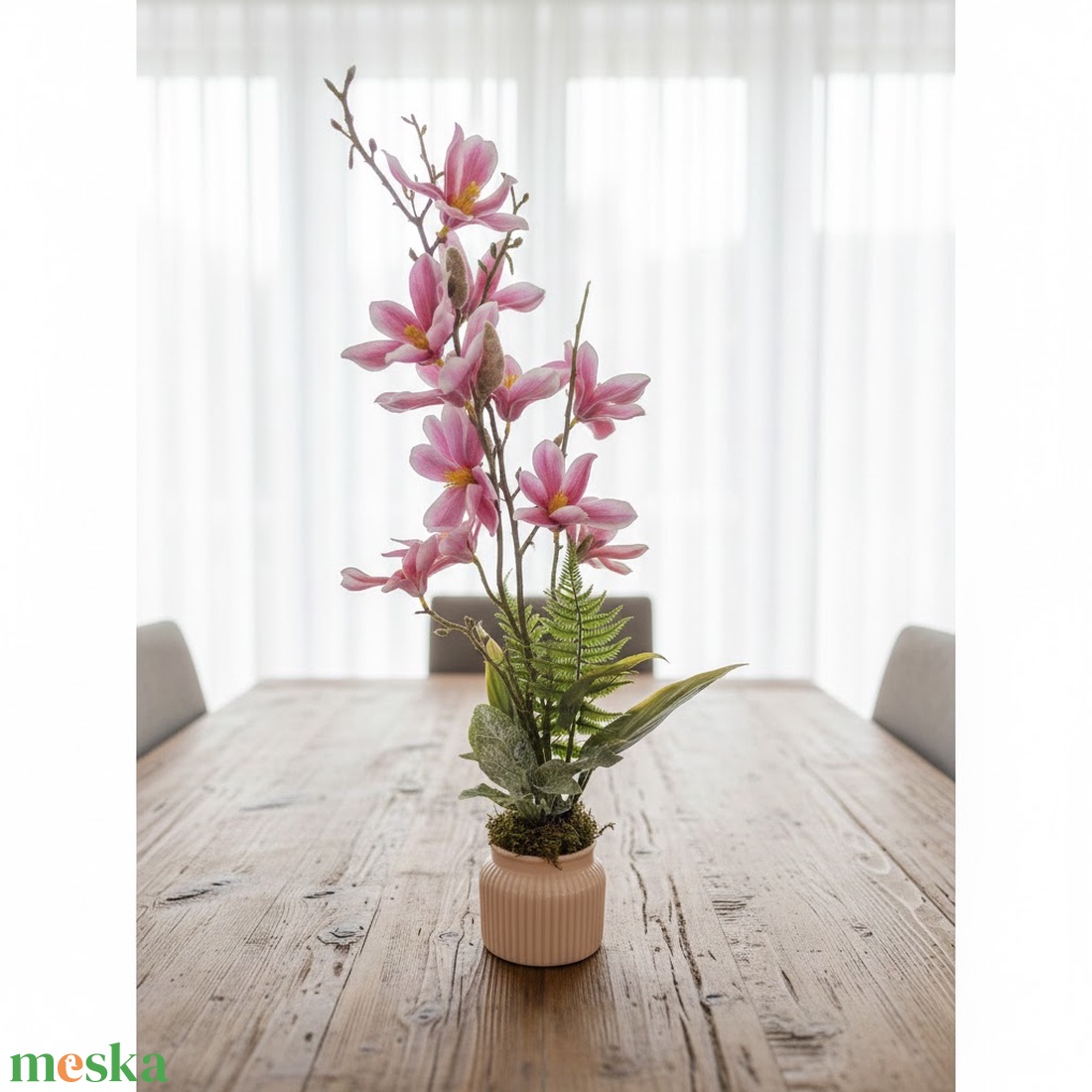 Magnólia szálas ,kerámia kaspóban  - otthon & életmód - dekoráció - virágdekoráció - virágdíszek - virágdísz kaspóban - Meska.hu