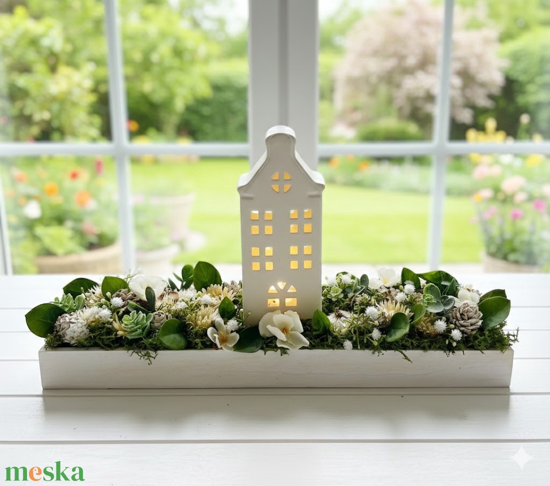 LED fényes házikós asztaldísz � 35 cm - otthon & életmód - dekoráció - asztal és polc dekoráció - asztaldísz - Meska.hu