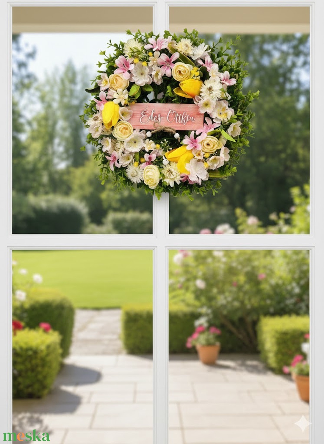 Tavaszi ajtódísz  - karácsony - adventi díszek - adventi gyertyadíszek és koszorúdíszek - Meska.hu