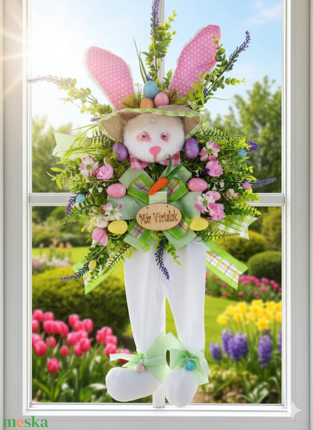 Nagyméretű húsvéti ajtódísz  - otthon & életmód - dekoráció - ajtó- és ablak dekoráció - ajtódísz & kopogtató - Meska.hu