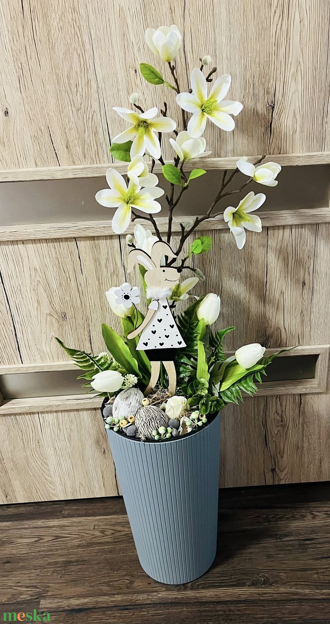 Húsvét minimalista sítlusban vendégváró ajtódísz - otthon & életmód - virágdekoráció - virágdíszek - virágdísz kaspóban - Meska.hu