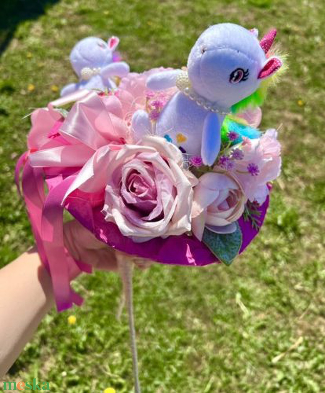 Unikornisos ballagási csokor � különleges, maradandó ajándék ballagásra - otthon & életmód - virágdekoráció - virágok - virágcsokor - Meska.hu