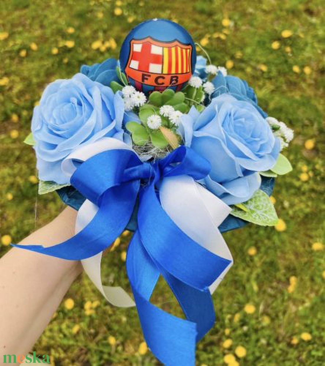 Barcelona focis ballagási csokor � egyedi, maradandó ajándék - otthon & életmód - virágdekoráció - virágok - virágcsokor - Meska.hu
