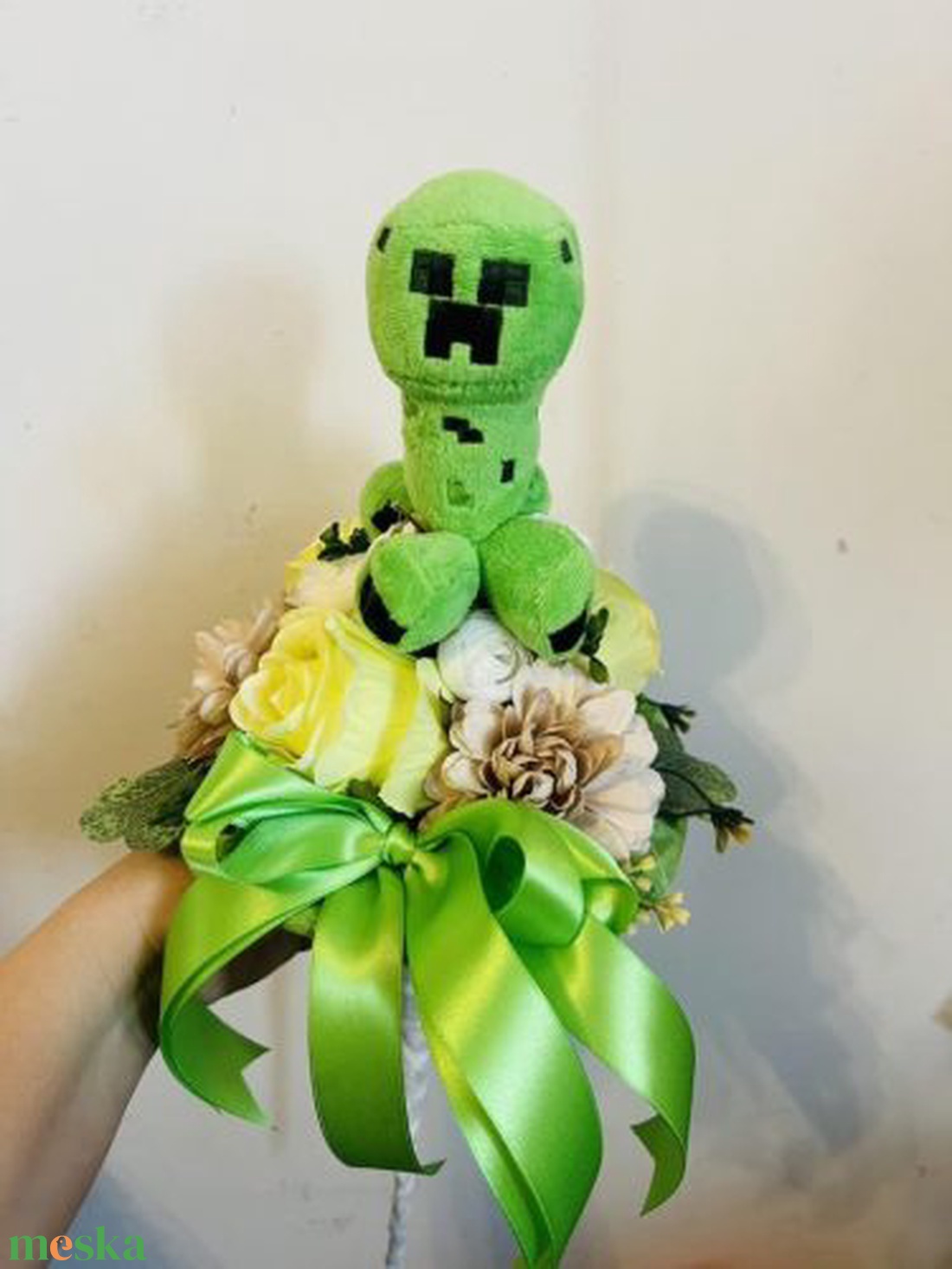 Minecraft BALLAGÁSI CSOKOR zöld figurás - otthon & életmód - virágdekoráció - virágok - virágcsokor - Meska.hu