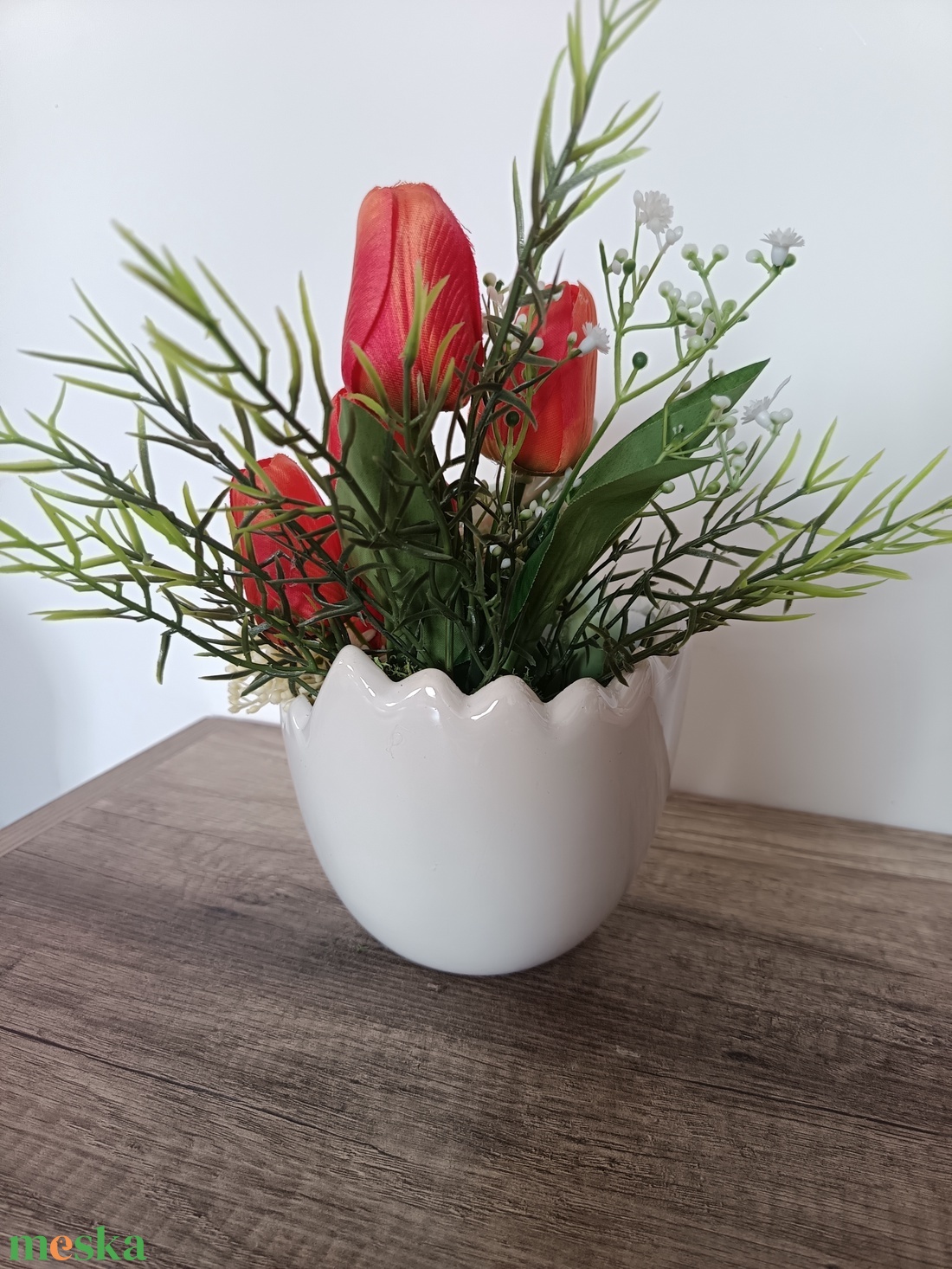 Húsvéti asztaldísz tulipánnal - ünnepi díszek, dekorációk - húsvéti díszek és dekorációk - húsvéti asztaldíszek - Meska.hu
