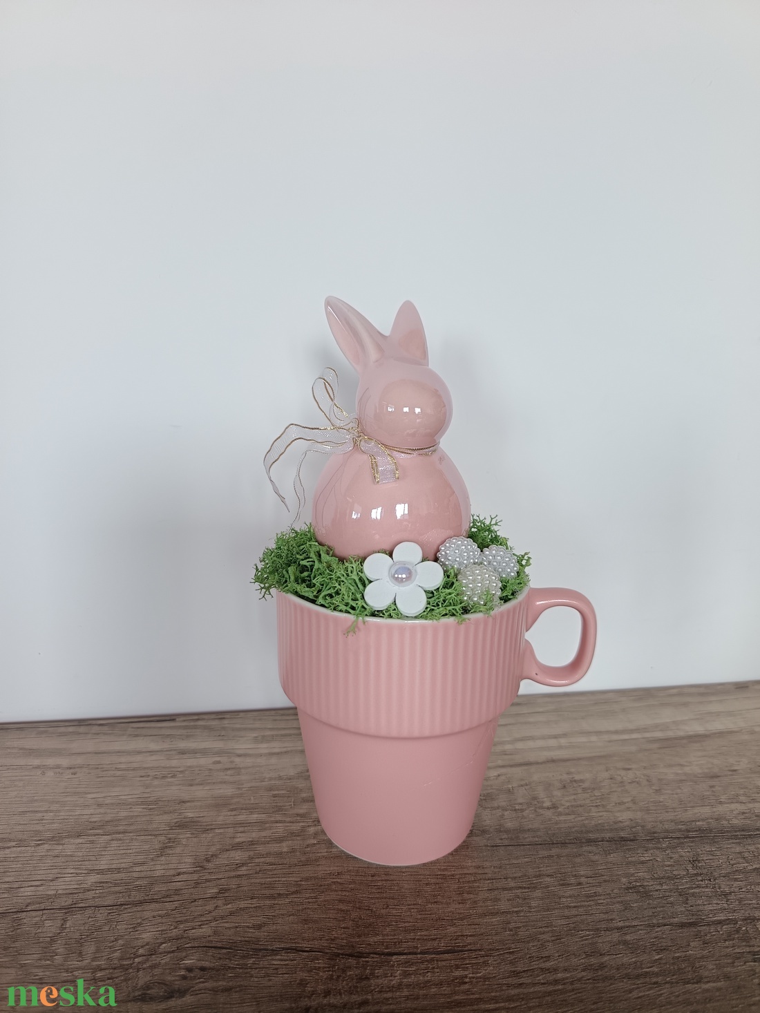Rózsaszín Húsvéti asztaldísz - ünnepi díszek, dekorációk - húsvéti díszek és dekorációk - húsvéti asztaldíszek - Meska.hu